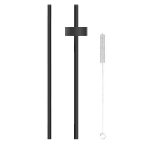 Dwie słomki do picia i mini szczoteczka oraz nakrętka do słomek