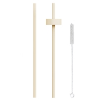 Dwie słomki do picia i mini szczoteczka oraz nakrętka do słomek