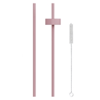 Dwie słomki do picia i mini szczoteczka oraz nakrętka do słomek