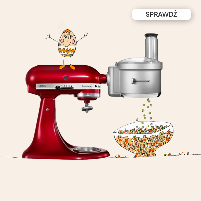 przystawka KitchenAid do sałatki jarzynowej i plasterków z miską i jajkiem