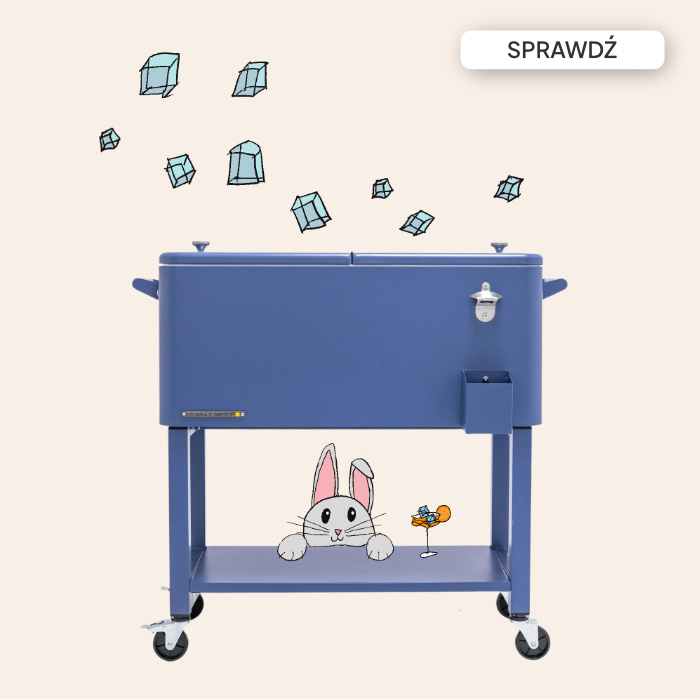 amerykańska lodówka ogrodowa Permasteel na kostki lodu i wiosenny króliczek