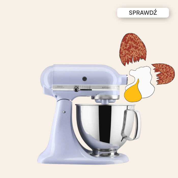 Mikser KitchenAid Artisan i rozbita pisanka wielkanocna