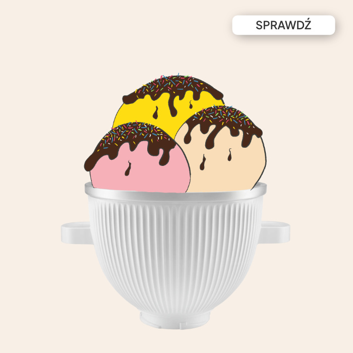 Misa do robienia lodów i sorbetów wypełniona lodami