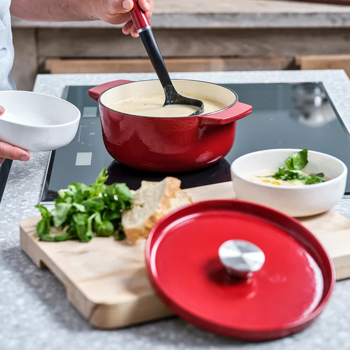 3,3L Garnek żeliwny czerwony