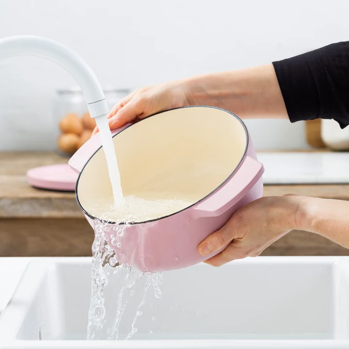 3,3L Garnek żeliwny pudrowy róż