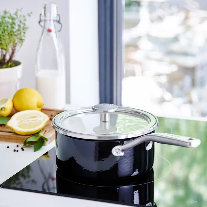 2,4L Rondel emaliowany z pokrywką czarny