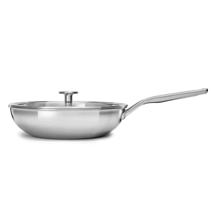 Wok 28cm stalowy KitchenAid z pokrywką