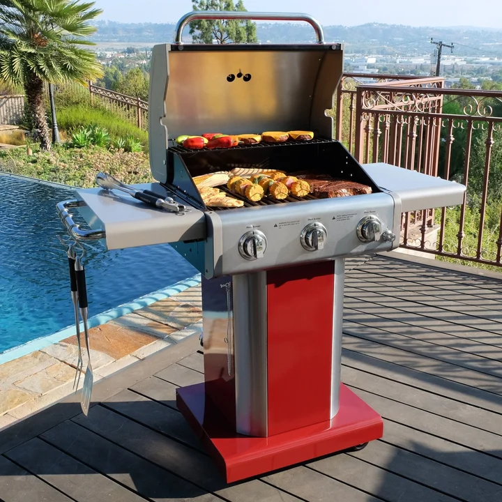 Grill 3-palnikowy Kenmore Color czerwony