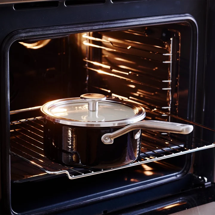 2,4L Rondel emaliowany z pokrywką czarny