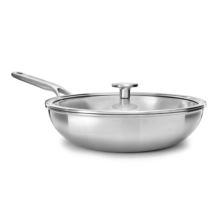 Wok 28cm stalowy KitchenAid z pokrywką