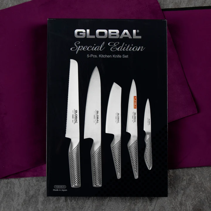 Global Zestaw 5 noży G-2, 9, GS-5,11,38