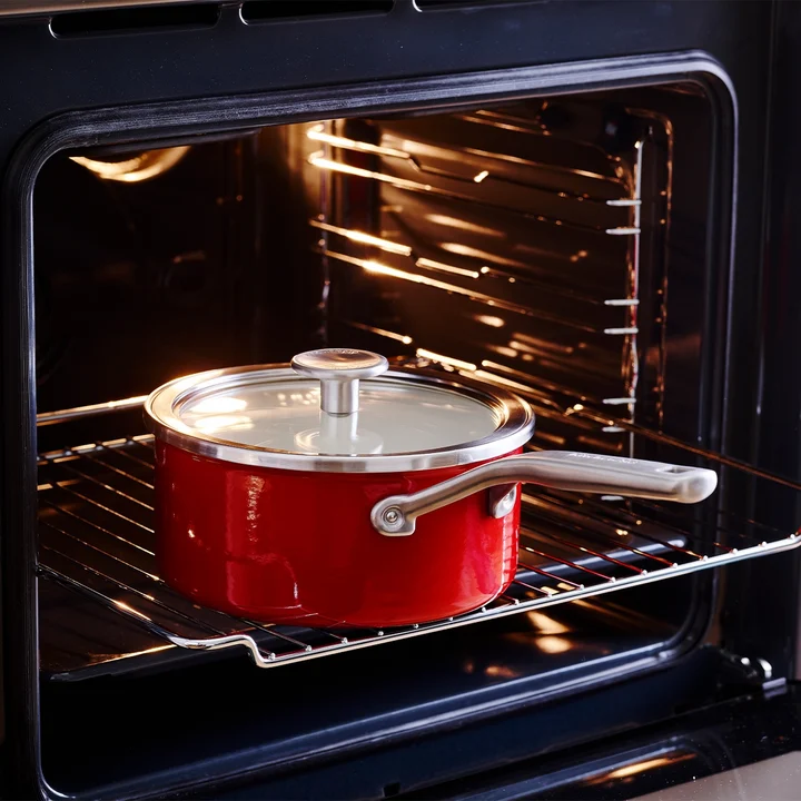 2L Rondel emaliowany z pokrywką czerwony