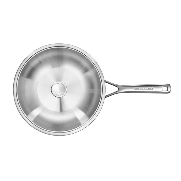Wok 28cm stalowy KitchenAid z pokrywką