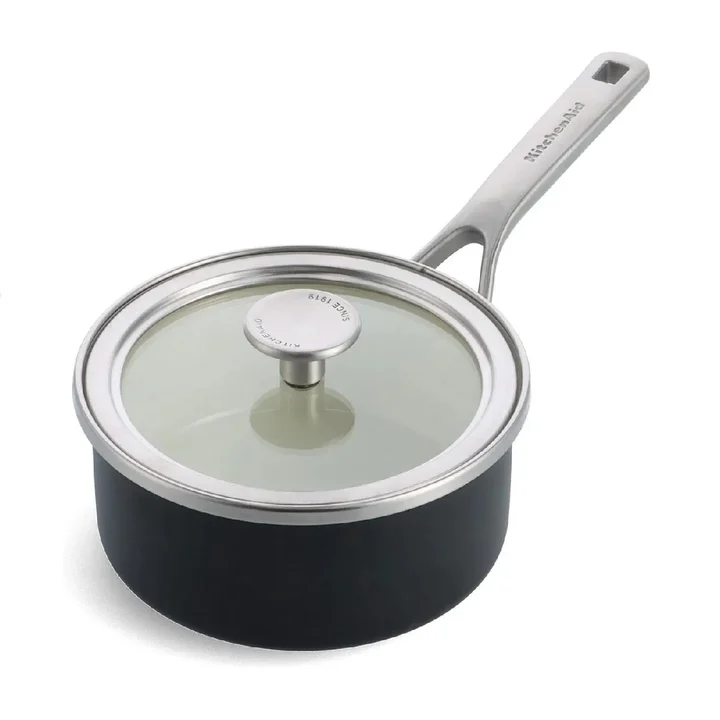 2L Rondel emaliowany z pokrywką czarny mat