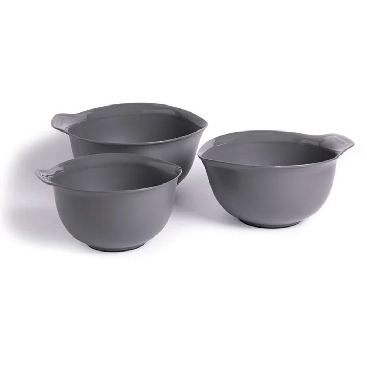 Zestaw 3 szarych misek z wylewką