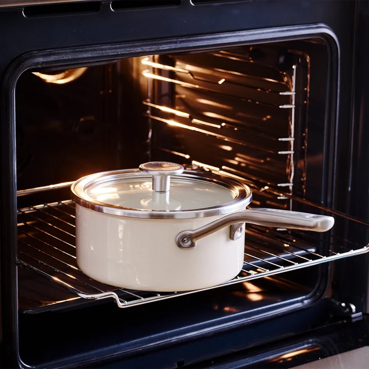 2,4L Rondel emaliowany z pokrywką kremowy